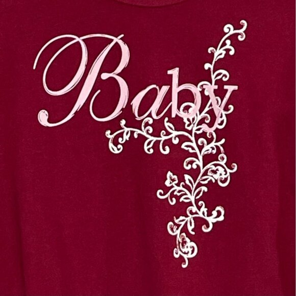 Two Hearts Maternity Long Sleeve Top Ruched Sides Floral Design Maternity Wear M - Picture 2 of 12